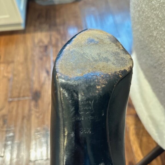 Vintage Gianni Versace Black Leather Heels EU Size 36 - Picture 7 of 8